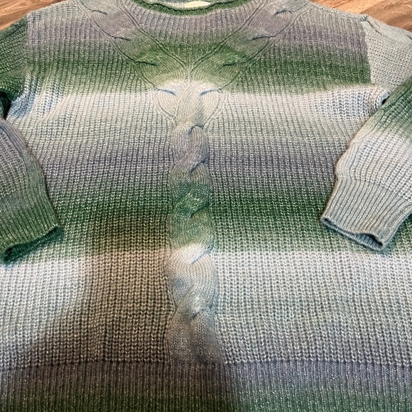 Green and Gray/Blue Gradient Sweater- size M - Picture 2 of 7